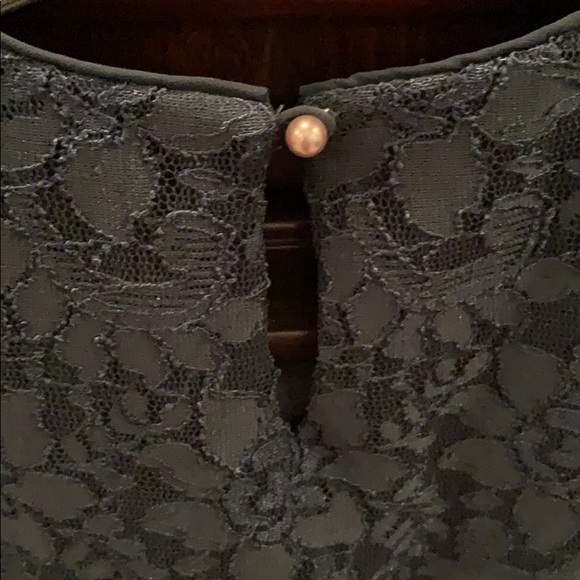 Karl Lagerfeld Lace Flutter Sleeve Top - Picture 4 of 6